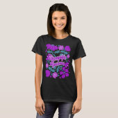 線維筋痛認識度の花とリボン Tシャツ (正面フル)