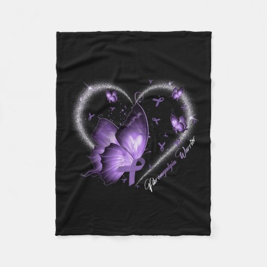 線維筋痛認識度デイウォリアワーサバイバーバター フリースブランケット (正面)