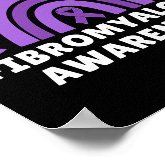 線維筋痛認識度メンズウィメンズキュートレインボーフィバー ポスター (角)