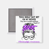 線維筋痛認識度リボンサポートギフト マグネット (正面/裏面)