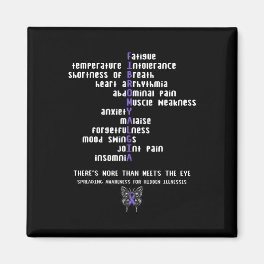 線維筋痛認識度慢性疾患贈与 マグネット (正面)