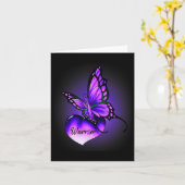 線維筋痛認識度戦士パープルリボンビュート カード (黄色い花)