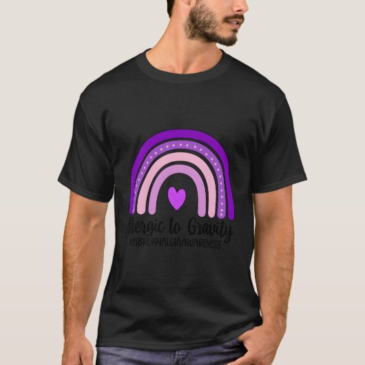 線維筋痛認識度月レインボー線維筋痛 Tシャツ (正面)