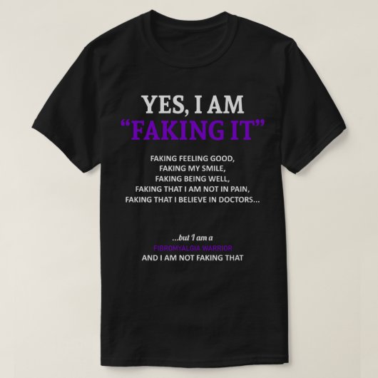 線維筋痛認識度私はこの家族でそれを偽造している Tシャツ (デザイン正面)