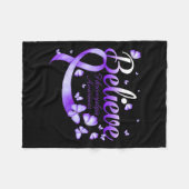 線維筋痛認識度蝶1 フリースブランケット (正面(横))