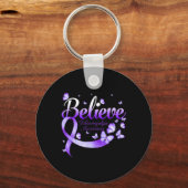 線維筋痛認識度蝶 キーホルダー (正面)