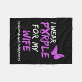 線維筋痛認識度I衣服パープルフォーマイ妻3 フリースブランケット (正面(横))