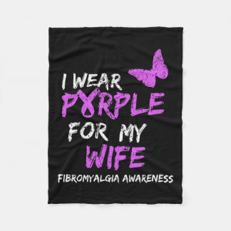 線維筋痛認識度I衣服パープルフォーマイ妻3 フリースブランケット