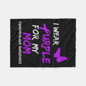 線維筋痛認識度i衣服パープル私の母5 フリースブランケット (正面(横))