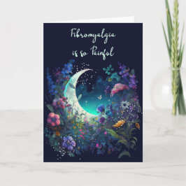 線維筋痛Get Well Card Blue with Flowers カード