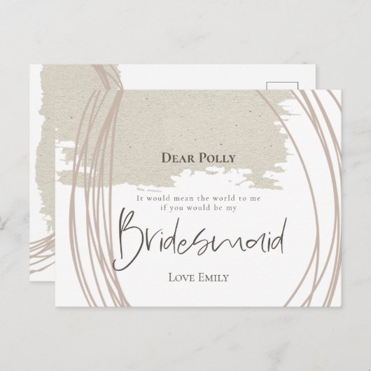 線芸術品を気取った抽象芸術図形の花嫁リクエスト ポストカード (正面/裏面)