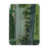 線路に止まるスズメのマグネット マグネット (縦)