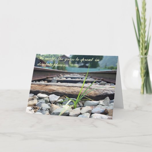 線路の草の葉 カード (正面)