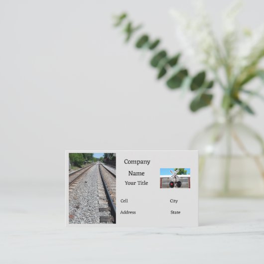 線路を直進する 名刺 (スタンド正面)