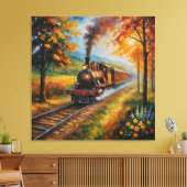 線路絵を描上の列車 キャンバスプリント (インサイチュ (リビング))