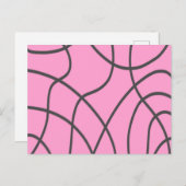 線:ソフトピンクのグレー ポストカード (正面/裏面)