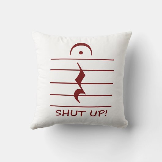 締められたあずき色の記譜法の残り クッション (裏面)