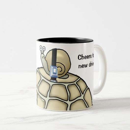 締められるカメおよびかたつむり。 ギフトのマグ ツートーンマグカップ (正面右)