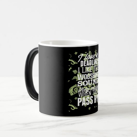 締め切りが好きだからピカピカ鳴るのが好きだ モーフィングマグカップ (正面左)