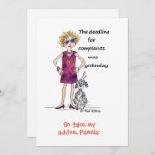 締め切りにおいしい赤水色の女性 シーズンカード (正面/裏面)