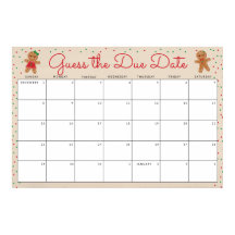 締め切り日を推測するジンジャーブレッド赤ちゃんシャワーゲーム