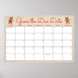 締め切り日を推測するジンジャーブレッド赤ちゃんシャワーゲーム ポスター