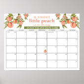 締め切り日を推測する甘い桃の赤ちゃんシャワーゲーム ポスター (正面)