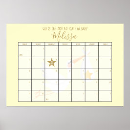 締め切り日カレンダークリーム赤ちゃんシャワーゲームを推測 ポスター