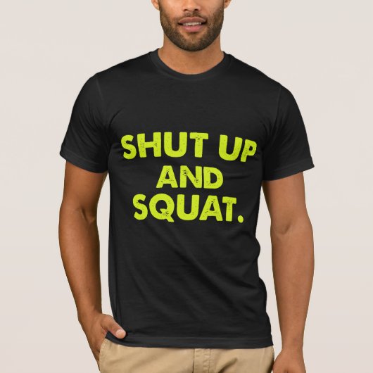 締め、しゃがんで下さい Tシャツ (正面)