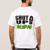締め、フットボールを遊んで下さい Tシャツ (裏面)