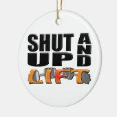 締め、持ち上げて下さい(バーベル) セラミックオーナメント (左)