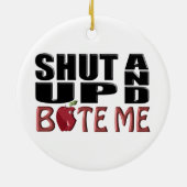 締め、私をかんで下さい セラミックオーナメント (裏面)