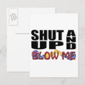 締め、私を吹いて下さい(パーティの記念品) インビテーションポストカード (正面/裏面)