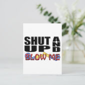 締め、私を吹いて下さい(パーティの記念品) インビテーションポストカード (スタンド正面)