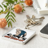 締め、重量挙げ選手を持ち上げて下さい キーホルダー (側面)