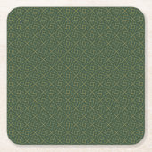 編まれたケルト結び目模様パターン スクエアペーパーコースター (正面)