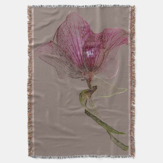 編まれたブランケット花のデザインのヘレボルス スローブランケット (正面縦)