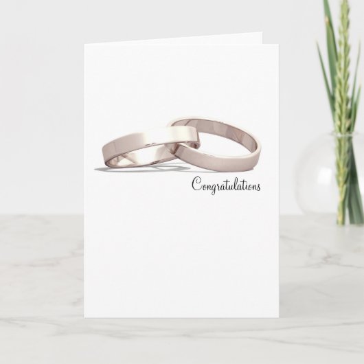 編まれたリングの金のお祝いカード カード (正面)