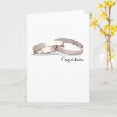 編まれたリングの金のお祝いカード カード (黄色い花)