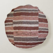 編まれた多彩でストライプのなぼろぼろのシックなおもしろいのデザイン ラウンドクッション (裏面)
