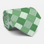 編まれた春の緑の対角線のタイル ネクタイ (ロール)