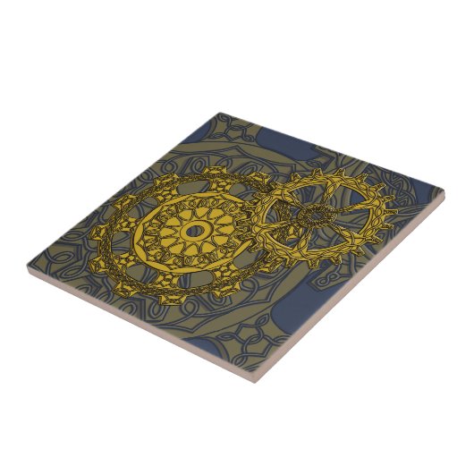 編まれた時計仕掛けのタイル タイル (側面)