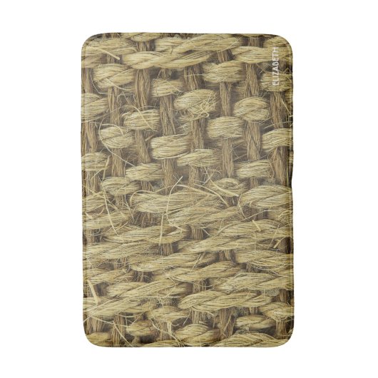 編まれた海草継ぎ目が無いパターン模造 バスマット (正面縦)