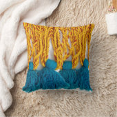 編まれた編みこみの種族のTassles クッション (ブランケット)