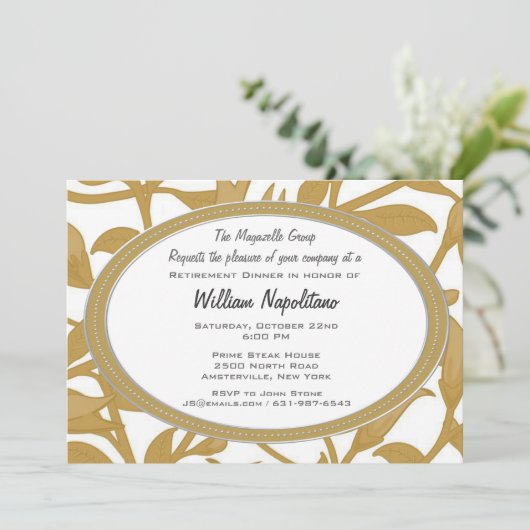 編まれた退職の夕食の招待状 招待状 (スタンド正面)
