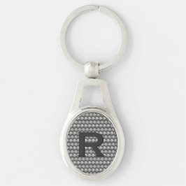 編まれた金属のモノグラムのキーホルダー キーホルダー