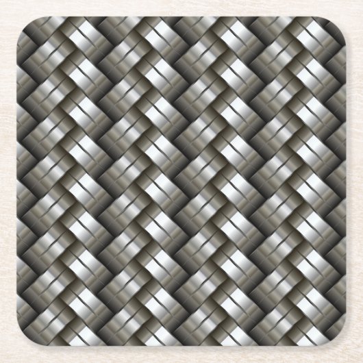 編まれた金属パターン スクエアペーパーコースター (正面)