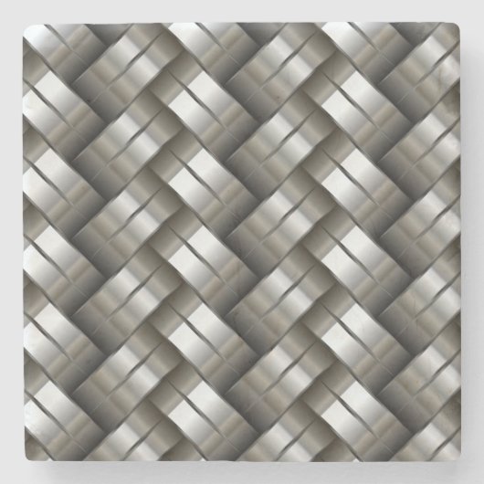 編まれた金属パターン ストーンコースター (正面)