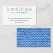 編まれる手作りされる青 名刺 (正面/裏面)