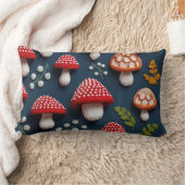 編みお洒落キノコ ランバークッション (ブランケット)